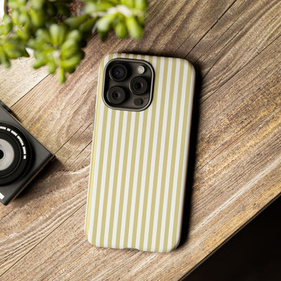 Tough Premium Soft Yellow Stripes Phone Case Gift for Her - For Apple iPhone 16 Pro Max 16e iPhone 15 Pro iPhone Iphone 14 Plus 13 Pro 12 SE XR - Studio40ParkLane