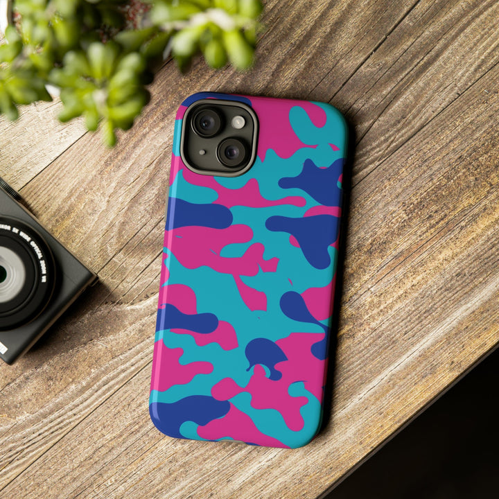 Cute IPhone Case | Blue Pink Camouflage, iPhone 15 Case | iPhone 15 Pro Case, Iphone 14 Case, Iphone 14 Pro Max Case, Protective Iphone Case - Studio40ParkLane