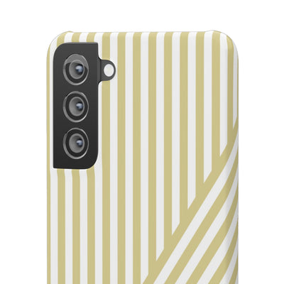 Aesthetic Yellow Beige Stripes Cute Phone Case Sleek Snap - For iPhone 17 Pro Max iPhone 16 Pro iPhone 15 Iphone 14 Plus 13 Pro 12 11 10 Gift