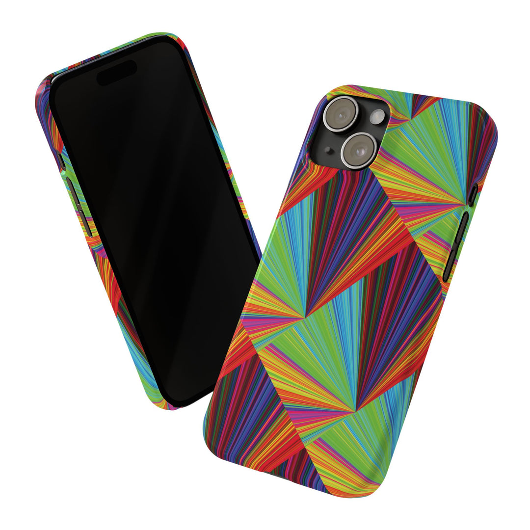 Slim Triangle Kaleidoscope Colors Gift for Her Cute Phone Cases for Iphone 16 Case | iPhone 15 Case | iPhone 15 Pro Max Case, Iphone 14, Iphone 14 Pro Max, Iphone 13, 12, 11, 10, 8,7 - Studio40ParkLane