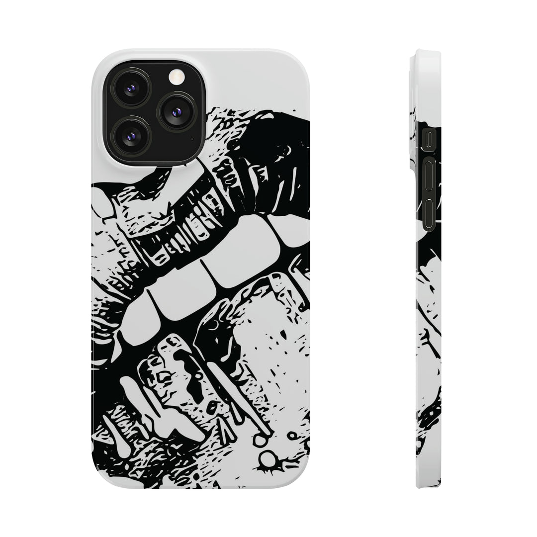 Slim Cute Phone Cases for Iphone - | iPhone 15 Case | iPhone 15 Pro Max Case, Iphone 14 Case, Iphone 14 Pro Max, Iphone 13, Smile Lips Black and White - Studio40ParkLane