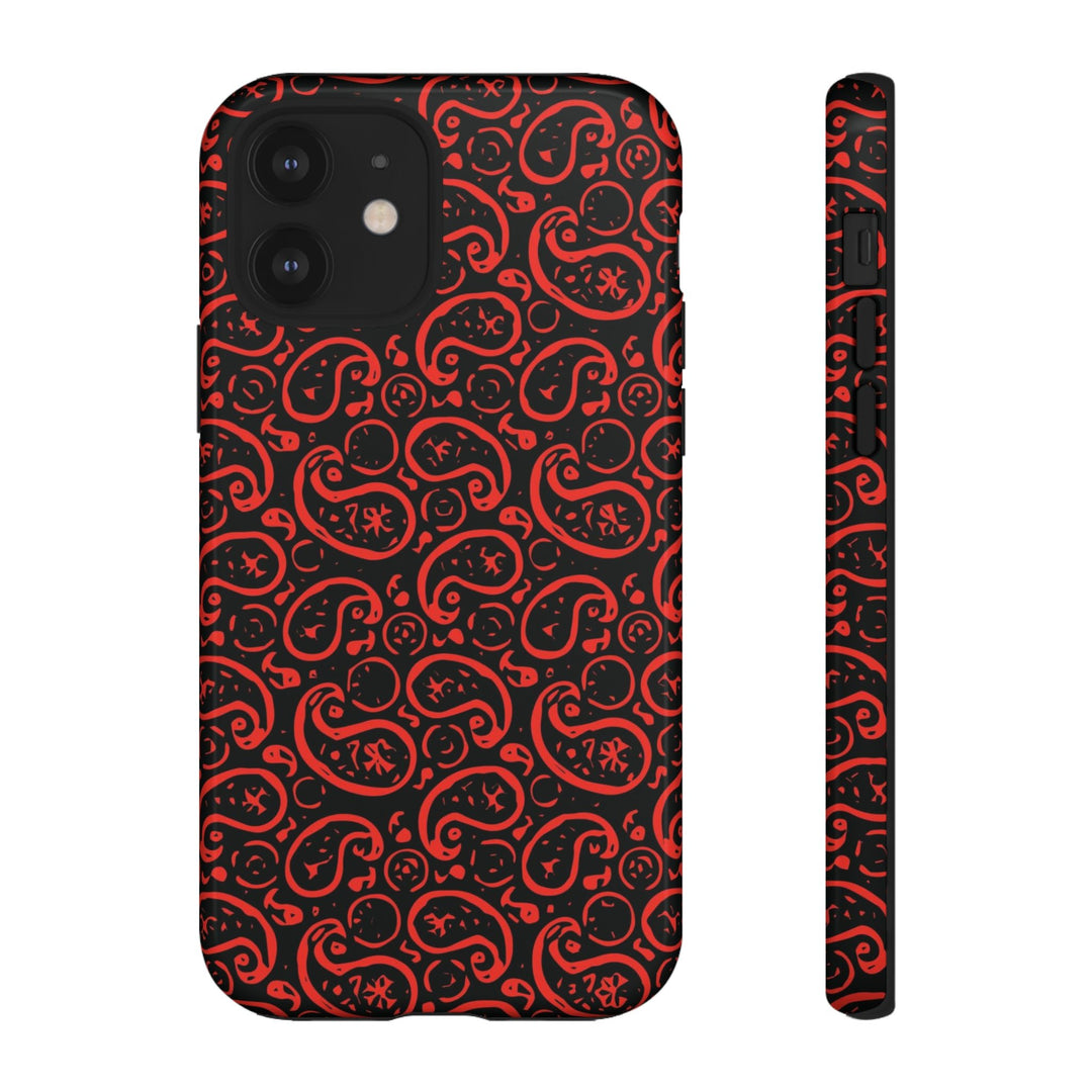 Cute IPhone Case | iPhone 15 Case | iPhone 15 Pro Max Case, Iphone 14 Case, Iphone 14 Pro Max Case IPhone Case for Art Lovers, Paisley Red - Studio40ParkLane