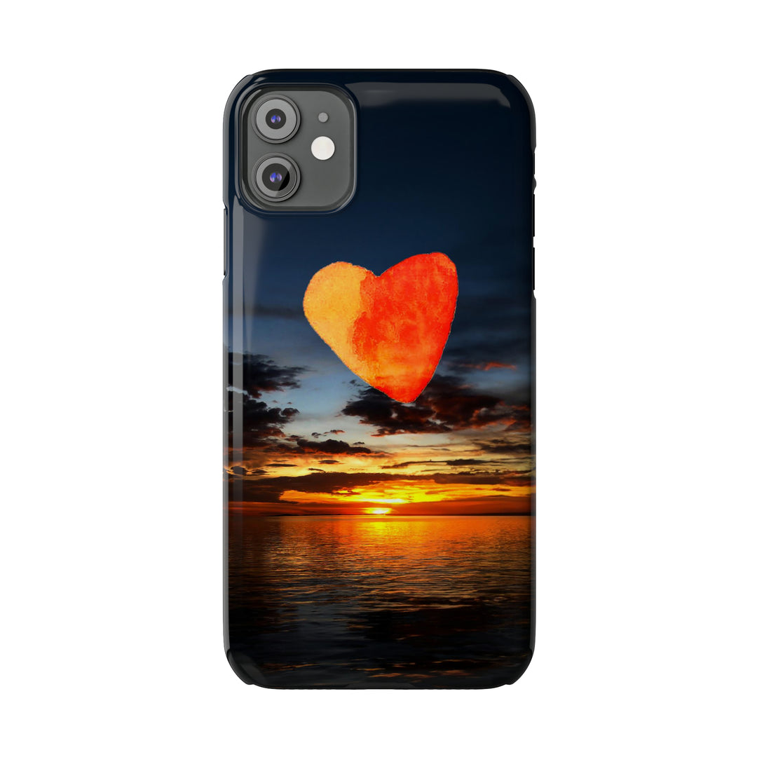 Slim Cute Phone Cases for Iphone - | iPhone 15 Case | iPhone 15 Pro Max Case, Iphone 14 Case, Iphone 14 Pro Max, Iphone 13, Rising Heart Sunset - Studio40ParkLane