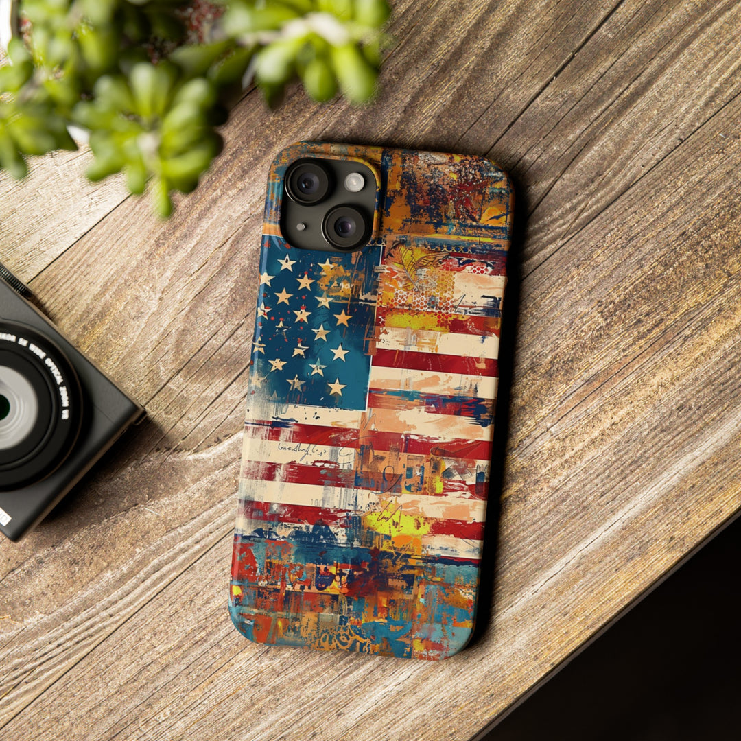 Slim Cute Phone Cases for Iphone | iPhone 15 Case | iPhone 15 Pro Max Case, Iphone 14, Iphone 14 Pro Max, Iphone 13, US Flag Abstract - Studio40ParkLane