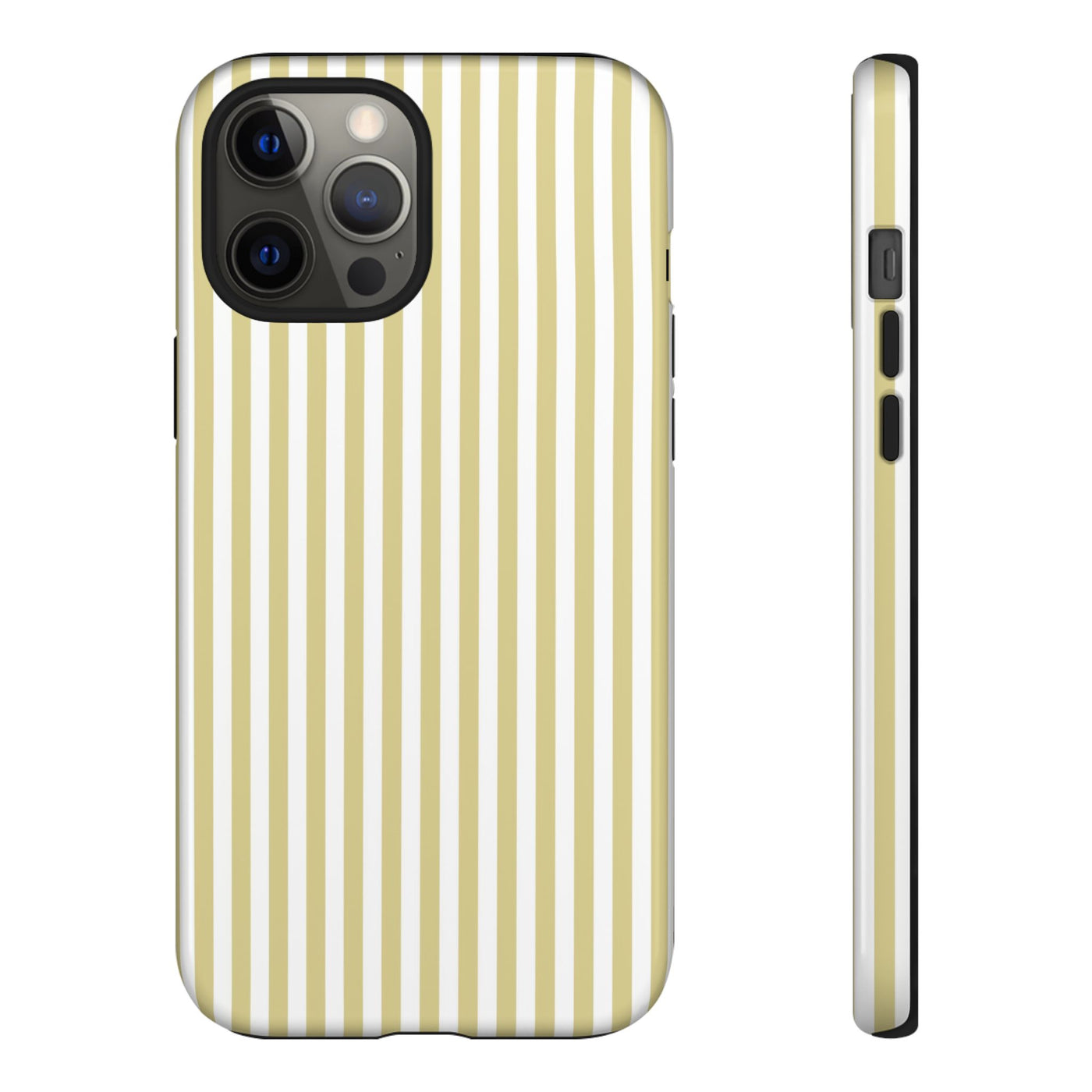 Tough Premium Soft Yellow Stripes Phone Case Gift for Her - For Apple iPhone 16 Pro Max 16e iPhone 15 Pro iPhone Iphone 14 Plus 13 Pro 12 SE XR - Studio40ParkLane