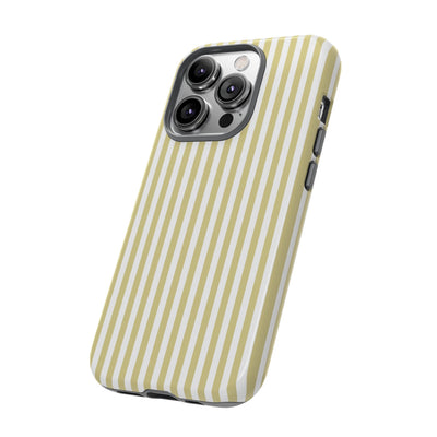 Tough Premium Soft Yellow Stripes Phone Case Gift for Her - For Apple iPhone 16 Pro Max 16e iPhone 15 Pro iPhone Iphone 14 Plus 13 Pro 12 SE XR - Studio40ParkLane