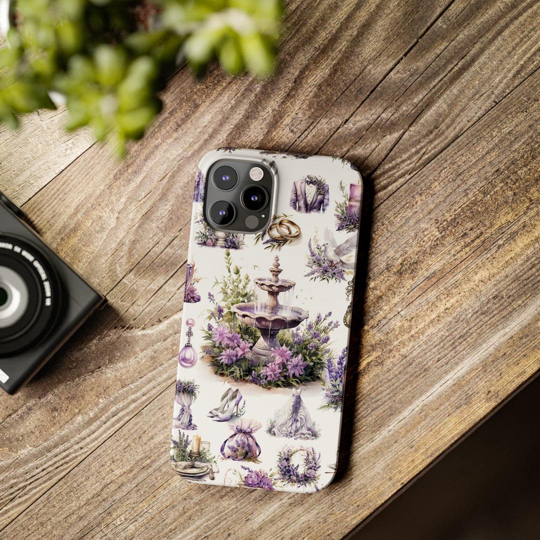 Slim Cute Phone Cases for Iphone | iPhone 15 Case | iPhone 15 Pro Max Case, Iphone 14, Iphone 14 Pro Max, Iphone 13, Lavender Wedding Theme - Studio40ParkLane