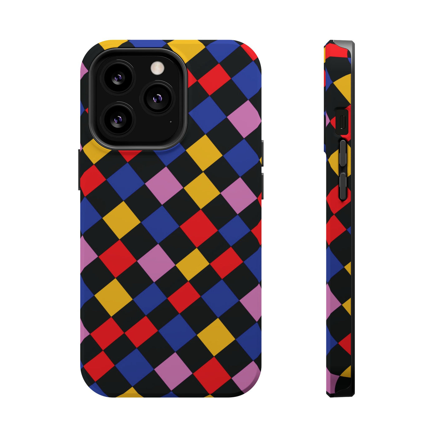 Aesthetic Colorful Checkerboard Tough Magsafe Phone Case - For iPhone 17 Pro Max iPhone 16 Pro iPhone 15 Iphone 14 Plus 13 Pro 12 11 Gift - Studio40ParkLane