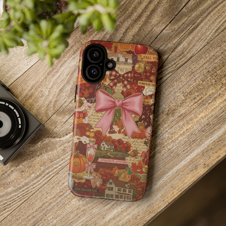 New England Fall Coquette Collage Tough Premium Phone Case - For iPhone 16 Pro Max iPhone 15 Pro iPhone Iphone 14 Plus 13 Pro 12 11 10 XR XS