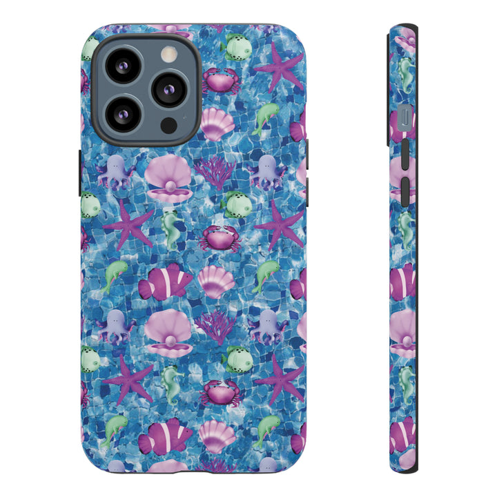Cute IPhone Case | Blue Pink Under The Sea, iPhone 15 Case | iPhone 15 Pro Case, Iphone 14 Case, Iphone 14 Pro Max Case, Protective Iphone Case - Studio40ParkLane