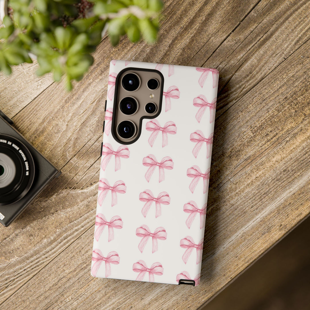 Pink Bows Cute Phone Case, for IPhone 16 Pro Max | Iphone 15, Iphone 14, IPhone 13 Case, 11 8 7, Samsung Galaxy S24, S23, S22, S21, 2 Layer Protection - Studio40ParkLane