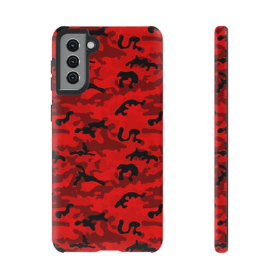 Impact Resistant, Red Camo Camouflage, Cute Phone Cases for Samsung S24, S23, S22, S21, IPhone 15 pro Iphone 14 pro Iphone 13 IPhone 12 Iphone 11