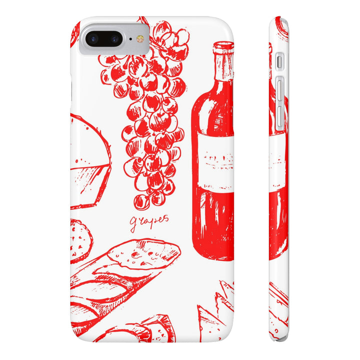 Slim Cute Phone Cases for Iphone | iPhone 15 Case | iPhone 15 Pro Max Case, Iphone 14, Iphone 14 Pro Max, Iphone 13, French Food Wine Red - Studio40ParkLane