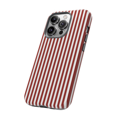 Tough Premium Red Stripes Phone Case Gift for Her - For Apple iPhone 16 Pro Max 16e iPhone 15 Pro iPhone Iphone 14 Plus 13 Pro 12 SE XR - Studio40ParkLane