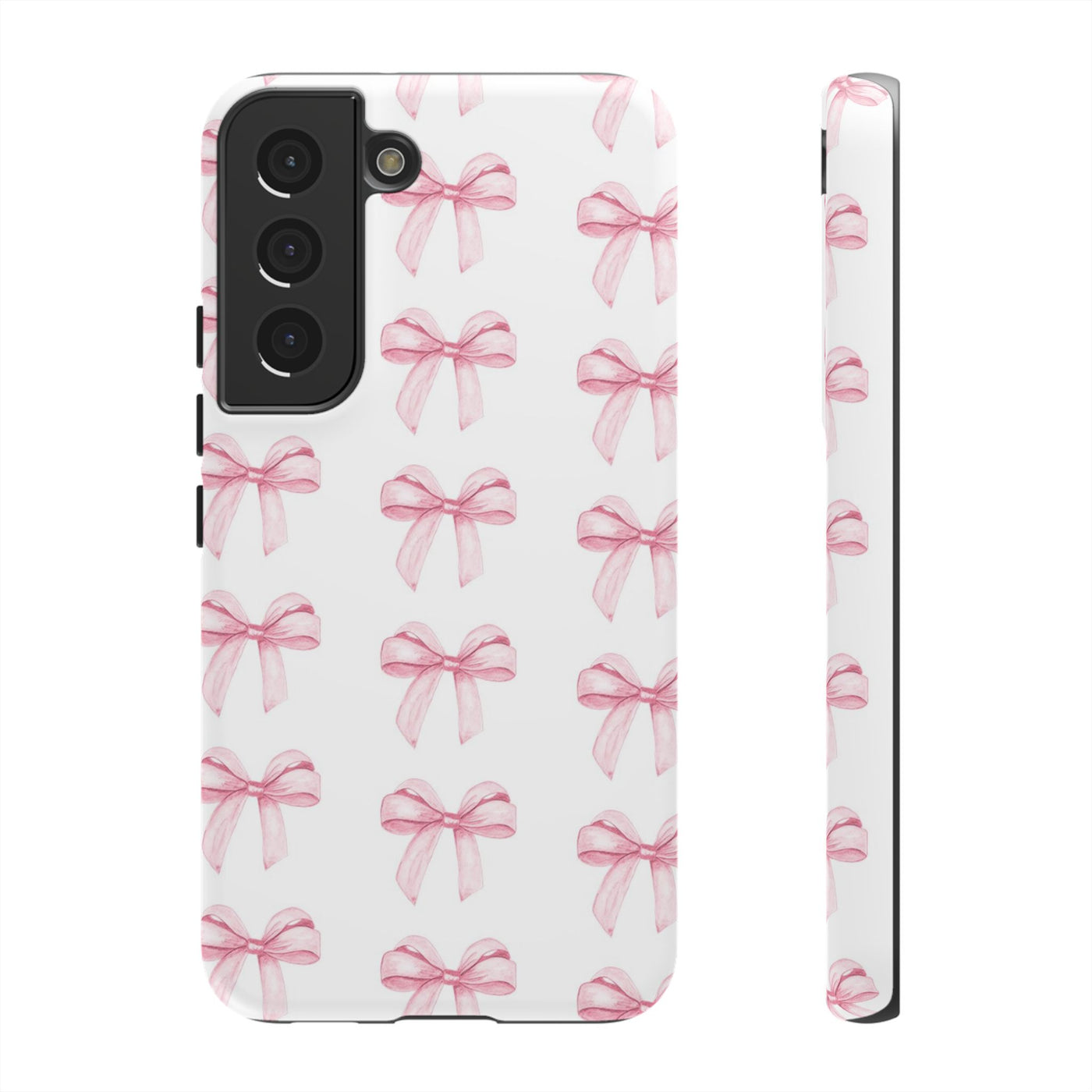 Pink Bows Cute Phone Case, for IPhone 16 Pro Max | Iphone 15, Iphone 14, IPhone 13 Case, 11 8 7, Samsung Galaxy S24, S23, S22, S21, 2 Layer Protection