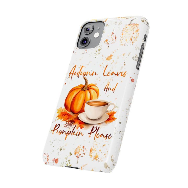 Slim Fall Leaves and Pumpkins Slim Cute Phone Cases for Iphone | iPhone 15 Case | iPhone 15 Pro Max Case, Iphone 14, Iphone 14 Pro Max, Iphone 13 - Studio40ParkLane