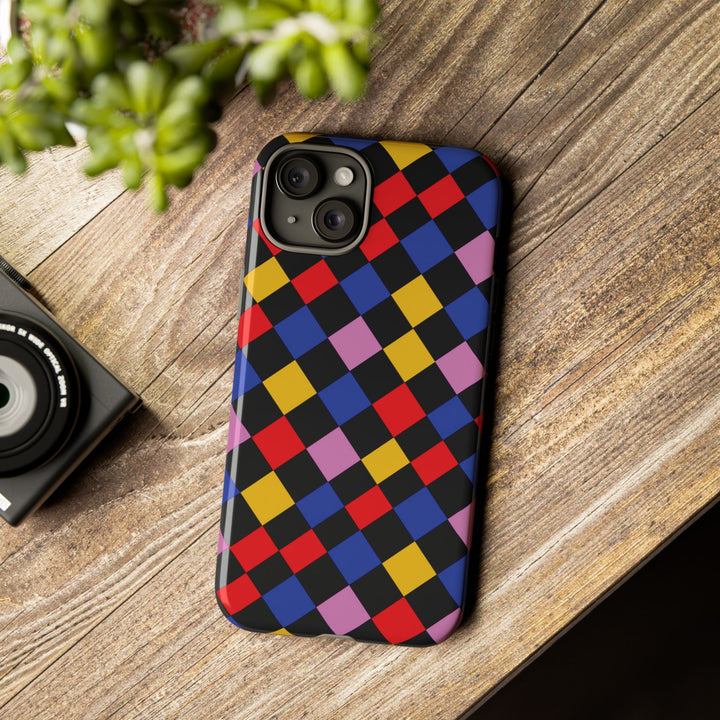 Aesthetic Tough Colorful Checkerboard Phone Case Premium - For iPhone 17 Pro Max iPhone 16 Pro iPhone 15 Iphone 14 Plus 13 Pro 12 11 10 XR - Studio40ParkLane