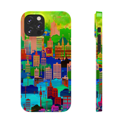 Slim Cute iPhone Cases - | iPhone 15 Case | iPhone 15 Pro Max Case, Iphone 14 Case, Iphone 14 Pro Max, Iphone 13, Summer City Skyline