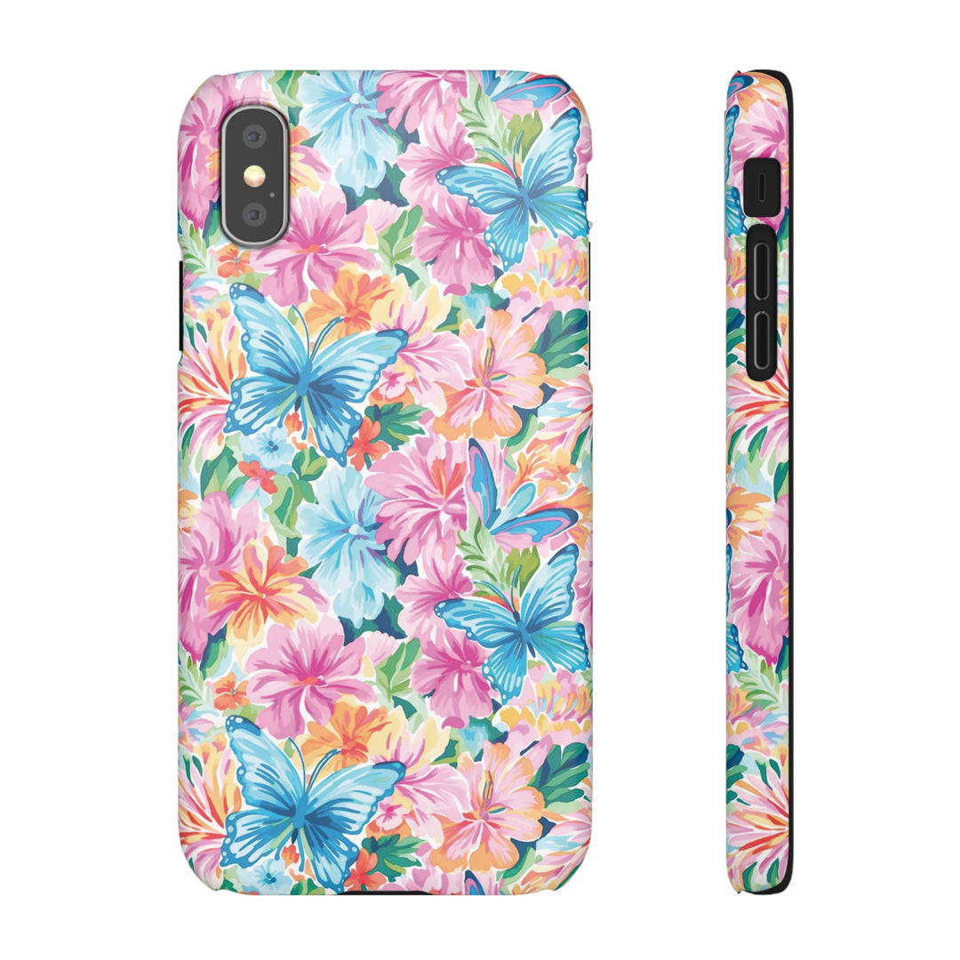 Sleek Snap Butterflies Flowers Cute Phone Case for iPhone 16 15 14 13 12 11 X Xs Max Xr Pro Plus Samsung Galaxy S24 S23 S22 S21 S20 Ultra