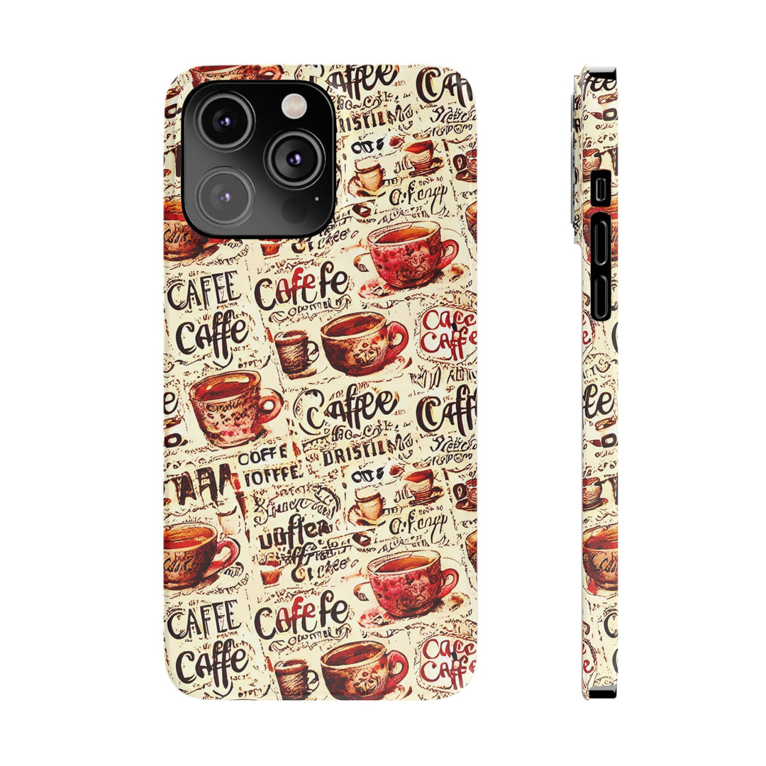 Slim Cute Phone Cases for Iphone - | iPhone 15 Case | iPhone 15 Pro Max Case, Iphone 14 Case, Iphone 14 Pro Max, Iphone 13, Paris Coffee Cup - Studio40ParkLane