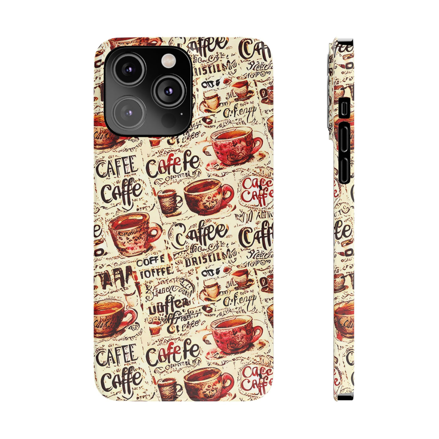 Slim Cute iPhone Cases - | iPhone 15 Case | iPhone 15 Pro Max Case, Iphone 14 Case, Iphone 14 Pro Max, Iphone 13, Paris Coffee Cup