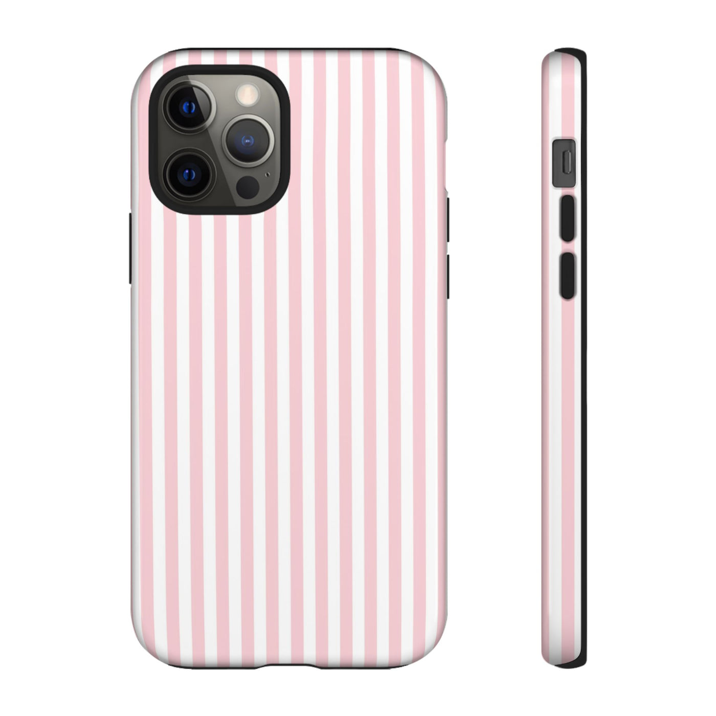 Tough Premium Sweet Pink Stripes Phone Case Gift for Her - For Apple iPhone 16 Pro Max 16e iPhone 15 Pro iPhone Iphone 14 Plus 13 Pro 12 SE XR - Studio40ParkLane