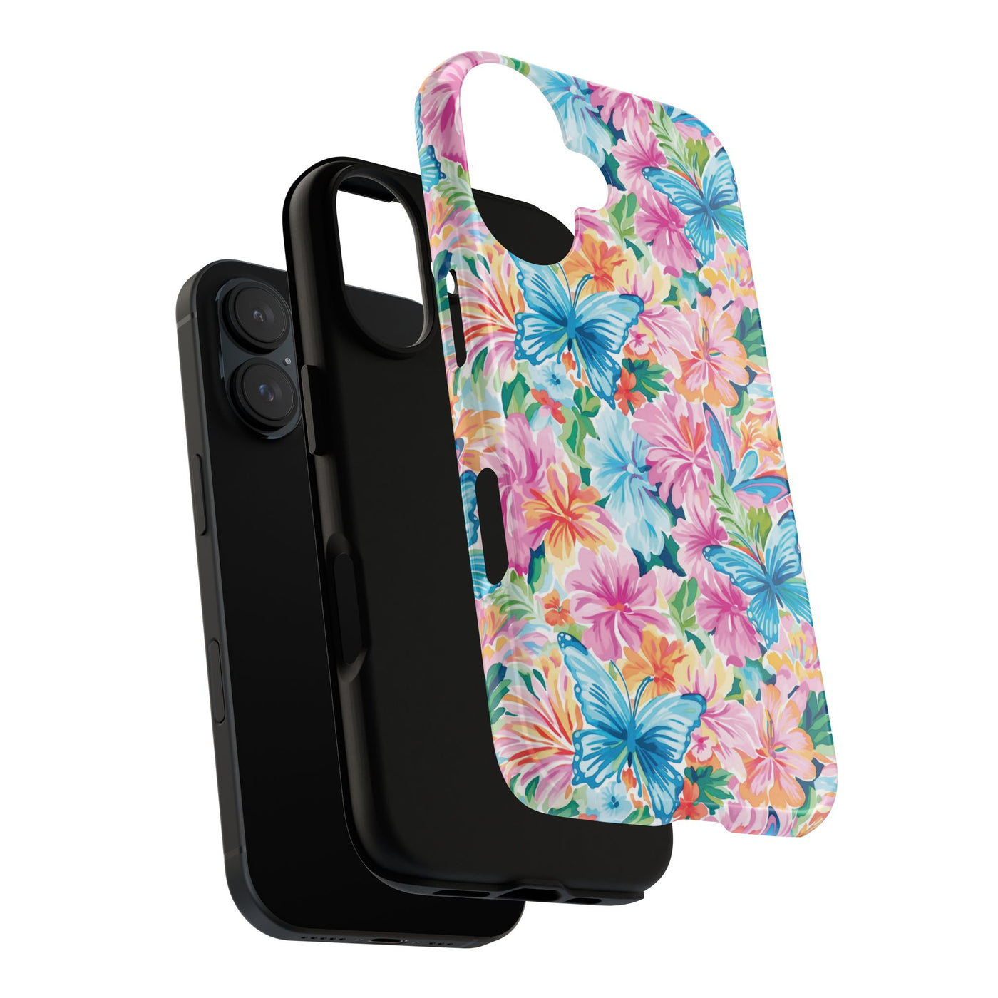 Premium Tough Butterflies Flowers Cute Phone Cases for Samsung S24, S23, S22, S21, S20, Plus and Ultra, Iphone 16 Pro Max,15, 14, 13, 12, 11, 10