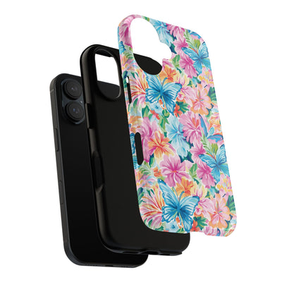 Premium Tough Butterflies Flowers Cute Phone Cases for Samsung S24, S23, S22, S21, S20, Plus and Ultra, Iphone 16 Pro Max,15, 14, 13, 12, 11, 10