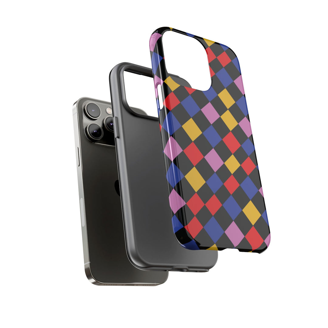 Aesthetic Tough Colorful Checkerboard Phone Case Premium - For iPhone 17 Pro Max iPhone 16 Pro iPhone 15 Iphone 14 Plus 13 Pro 12 11 10 XR - Studio40ParkLane