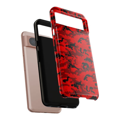 Impact Resistant, Red Camo Camouflage, Cute Phone Cases for Samsung S24, S23, S22, S21, IPhone 15 pro Iphone 14 pro Iphone 13 IPhone 12 Iphone 11