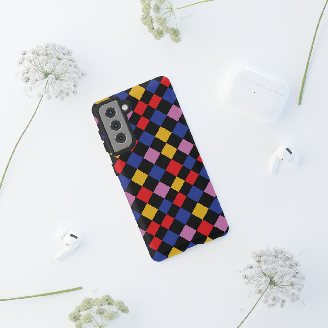 Aesthetic Tough Colorful Checkerboard Phone Case Premium - For iPhone 17 Pro Max iPhone 16 Pro iPhone 15 Iphone 14 Plus 13 Pro 12 11 10 XR - Studio40ParkLane