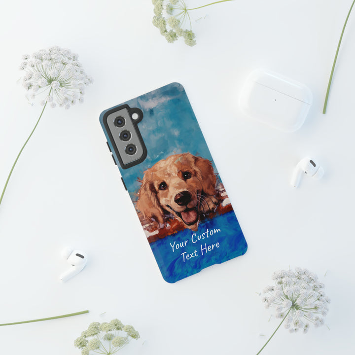 Personalize this Cute Samsung Phone Case | Golden Retriever Dog Samsung Phone Case | Galaxy S23, S22, S21, S20 | Personalized Samsung Cases - Studio40ParkLane