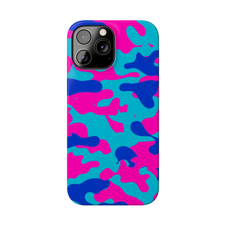 Slim Cute Phone Cases for Iphone - | iPhone 15 Case | iPhone 15 Pro Max Case, Iphone 14 Case, Iphone 14 Pro Max, Iphone 13, Blue Pink Camouflage - Studio40ParkLane