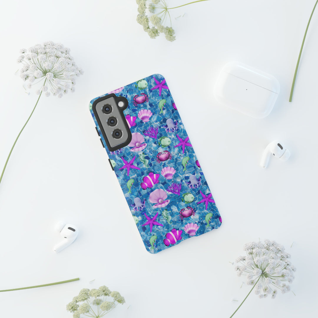 Cute Samsung Phone Case | Aesthetic Samsung Phone Case | Galaxy S23, S22, S21, S20 | Blue Pink Under The Sea, Protective Phone Case - Studio40ParkLane