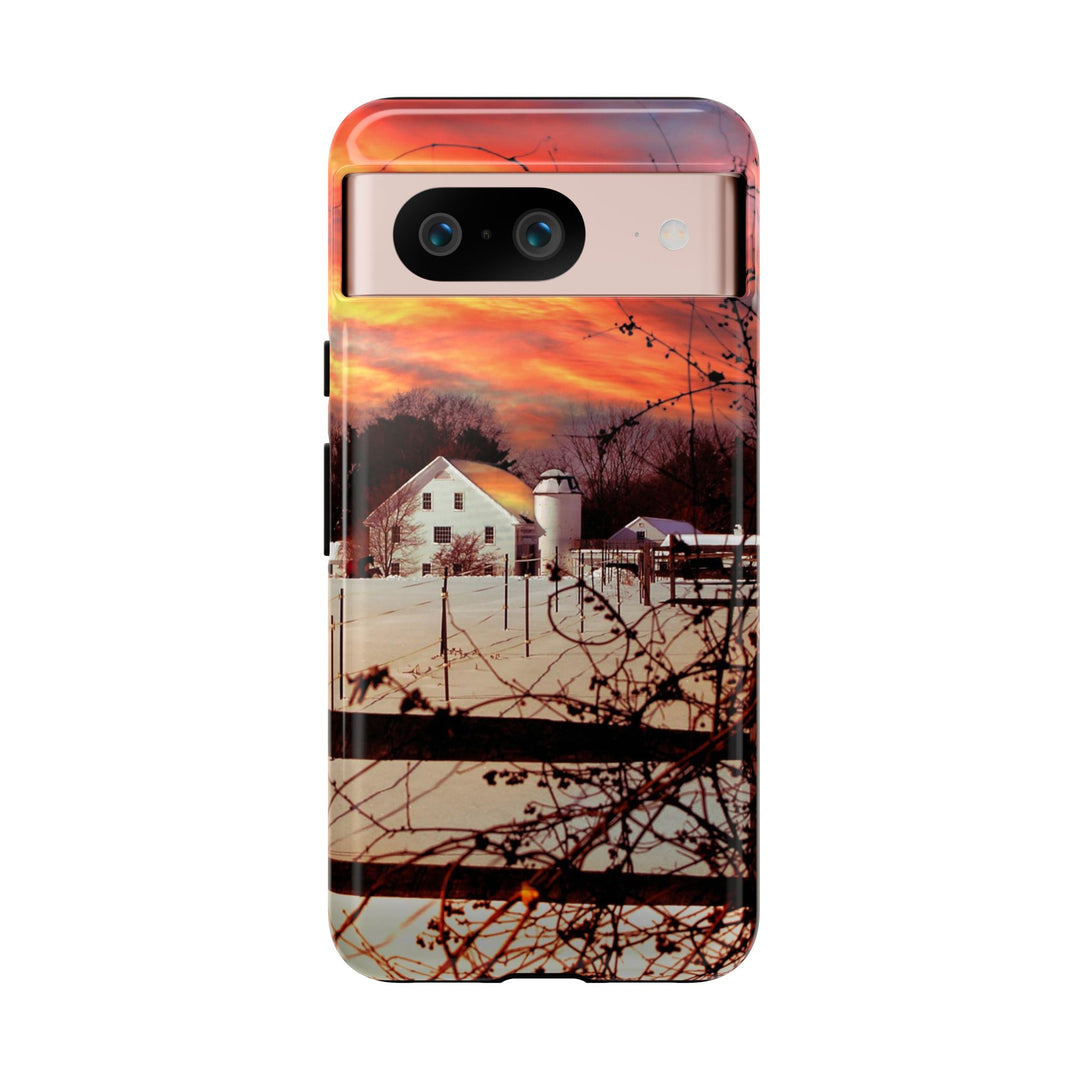 Impact Resistant, Winter Sunset Cute Phone Cases for Samsung S24, S23, S22, S21, IPhone 15 pro Iphone 14 pro Iphone 13 IPhone 12 Iphone 11 - Studio40ParkLane
