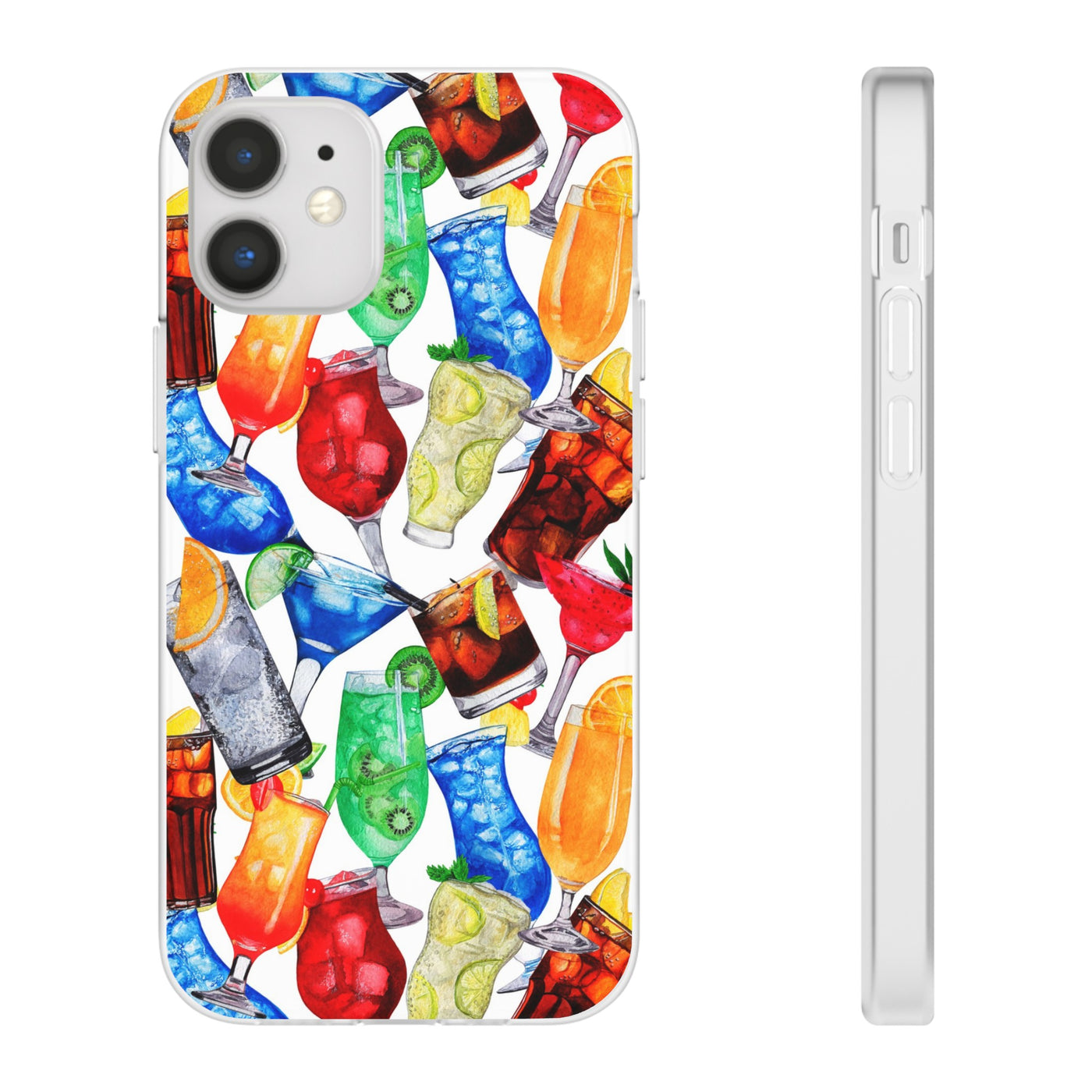 Cute Flexi Phone Cases, For Iphones and Samsung Galaxy Phones, Tropical Summer Fruit Cocktails, Galaxy S23 Phone Case, Samsung S22 Case, Samsung S21, Iphone 15, Iphone 14, Iphone 13