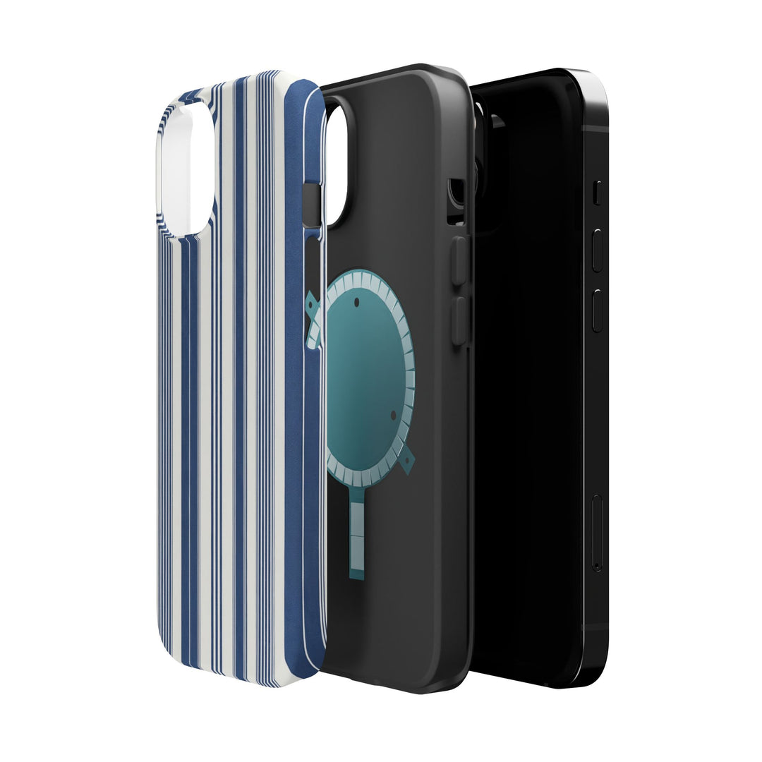 MagSafe Cute Phone Case, Coastal Striped Phone Case for iPhone 17 16 15 14 13 12 Pro Max, Samsung S26 S25 S24 Ultra case - Studio40ParkLane