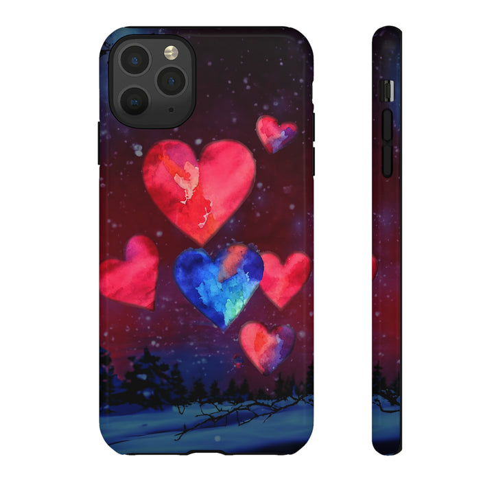 Cute IPhone Case | Rising Heart Love Night, iPhone 15 Case | iPhone 15 Pro Case, Iphone 14 Case, Iphone 14 Pro Max Case, Iphone 13 Case - Studio40ParkLane