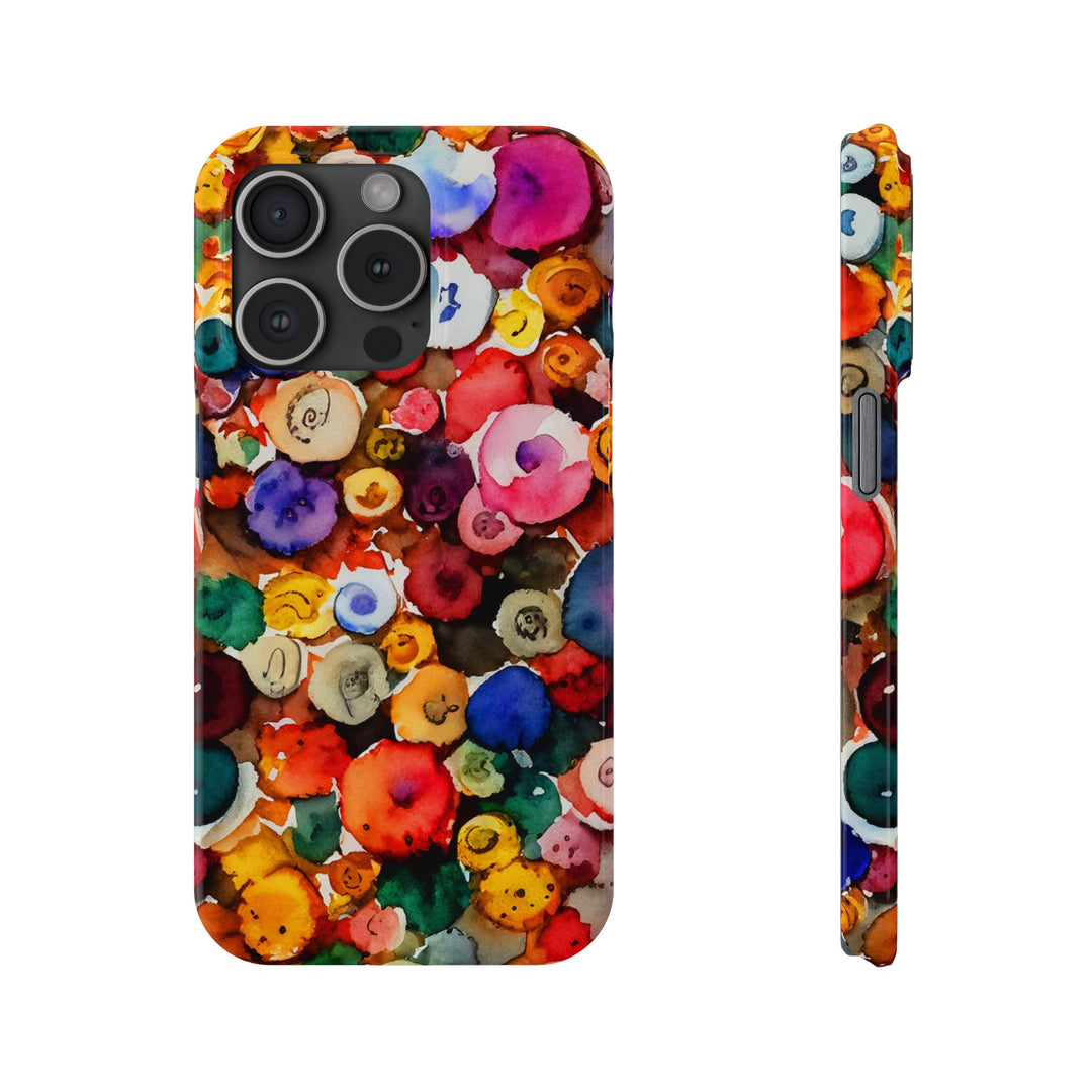 Slim Cute Phone Cases for Iphone | iPhone 15 Case | iPhone 15 Pro Max Case, Iphone 14, Iphone 14 Pro Max, Iphone 13, Colorful Buttons Abstract - Studio40ParkLane