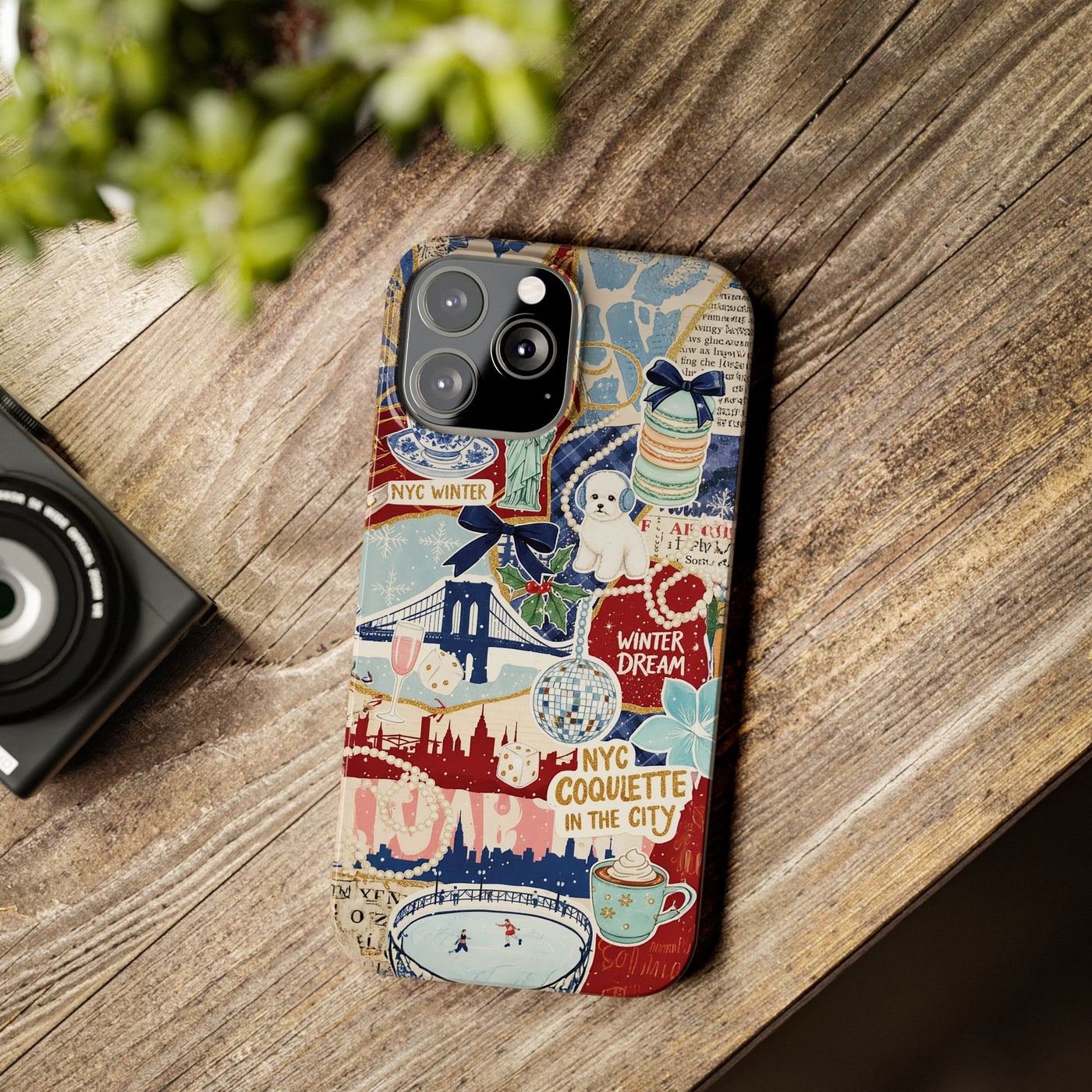Slim New York Winter Coquette Collage Cute Phone Case for Iphone 16 - | iPhone 15 Pro Max Case | iPhone 14 Case Iphone 13 12 11 10 9 8 7 X - Studio40ParkLane