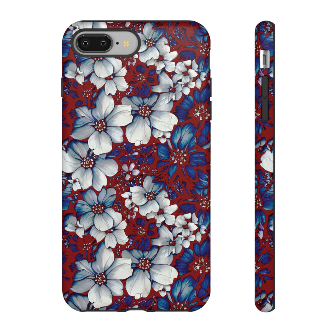 Cute IPhone Case | Red Blue Flowers, iPhone 15 Case | iPhone 15 Pro Case, Iphone 14 Case, Iphone 14 Pro Max Case, Protective Iphone Case - Studio40ParkLane