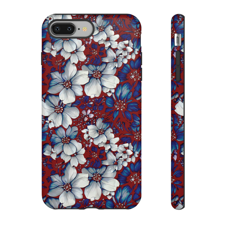Cute IPhone Case | Red Blue Flowers, iPhone 15 Case | iPhone 15 Pro Case, Iphone 14 Case, Iphone 14 Pro Max Case, Protective Iphone Case - Studio40ParkLane