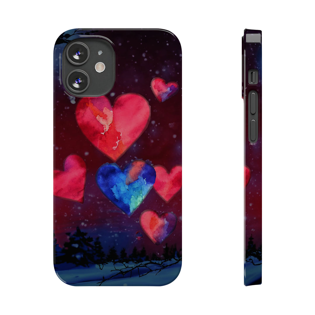Slim Cute Phone Cases for Iphones - | iPhone 15 Case | iPhone 15 Pro Max Case, Iphone 14 Case, Iphone 14 Pro Max, Iphone 13, Night Sky Hearts Love - Studio40ParkLane