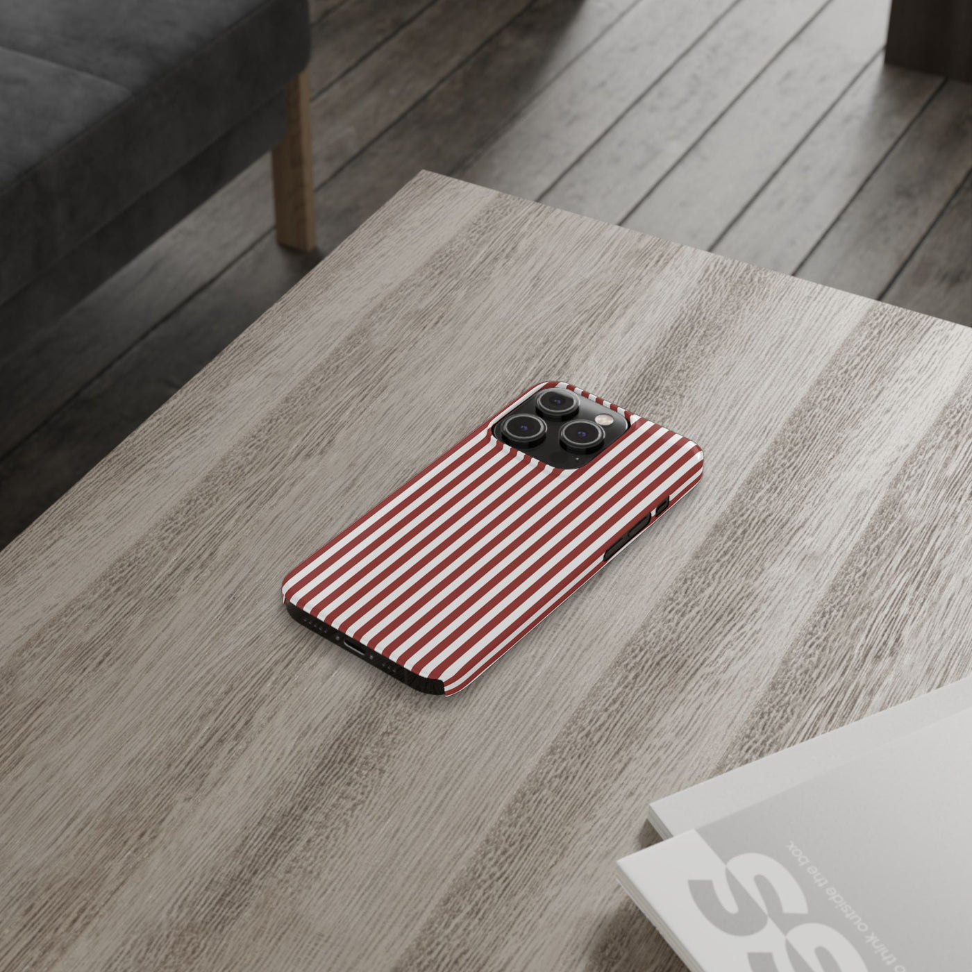 Slim Farmhouse Red Striped Cute Phone Case for Iphone 16 - | iPhone 15 Pro Max Case | iPhone 14 Case Iphone 13 12 11 10 9 8 7 Gift for Her - Studio40ParkLane