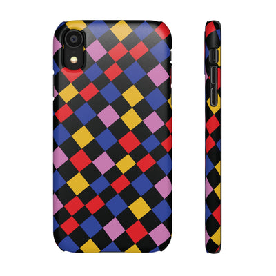 Colorful Checkerboard Cute Phone Case - Sleek Snap - for iPhone 16 15 14 13 12 11 Max Pro Plus Samsung Galaxy S24 S23 S22 S21 S20 Plus Ultra - Studio40ParkLane
