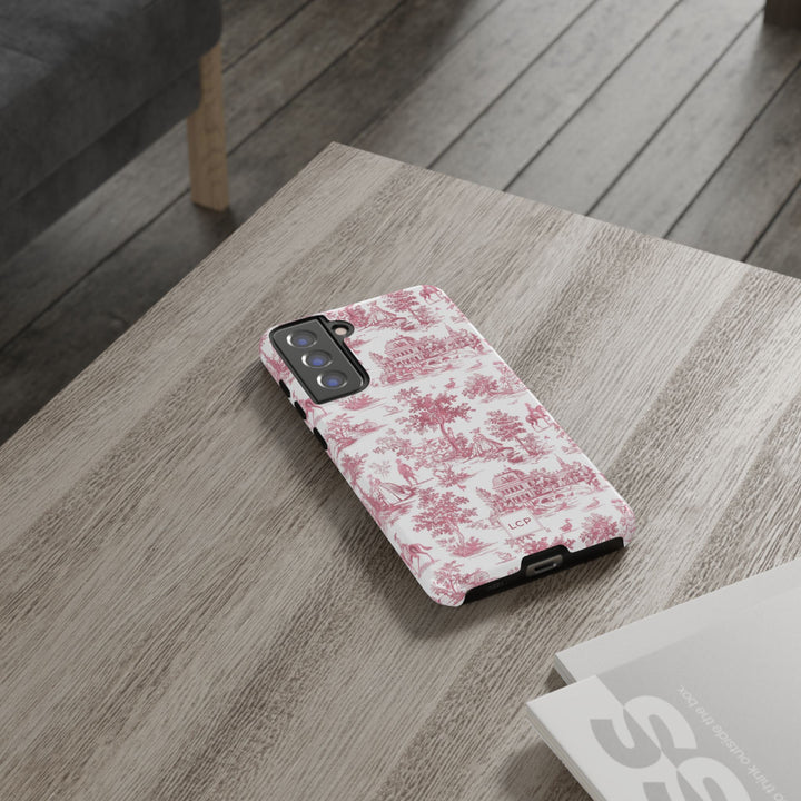 Personalized Custom French Toile Tough Cute Phone Case For Apple iPhone 18, 17, 16, 15 14, Pro Max, Samsung Galaxy S26, S25, S24 Plus Ultra