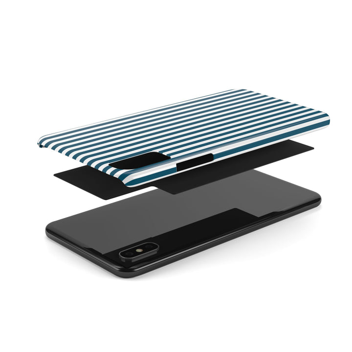 Slim Teal Blue Striped Cute Phone Case for Iphone 16 - | iPhone 15 Pro Max Case | iPhone 14 Case Iphone 13 12 11 10 9 8 7 X XS Gift for Her - Studio40ParkLane