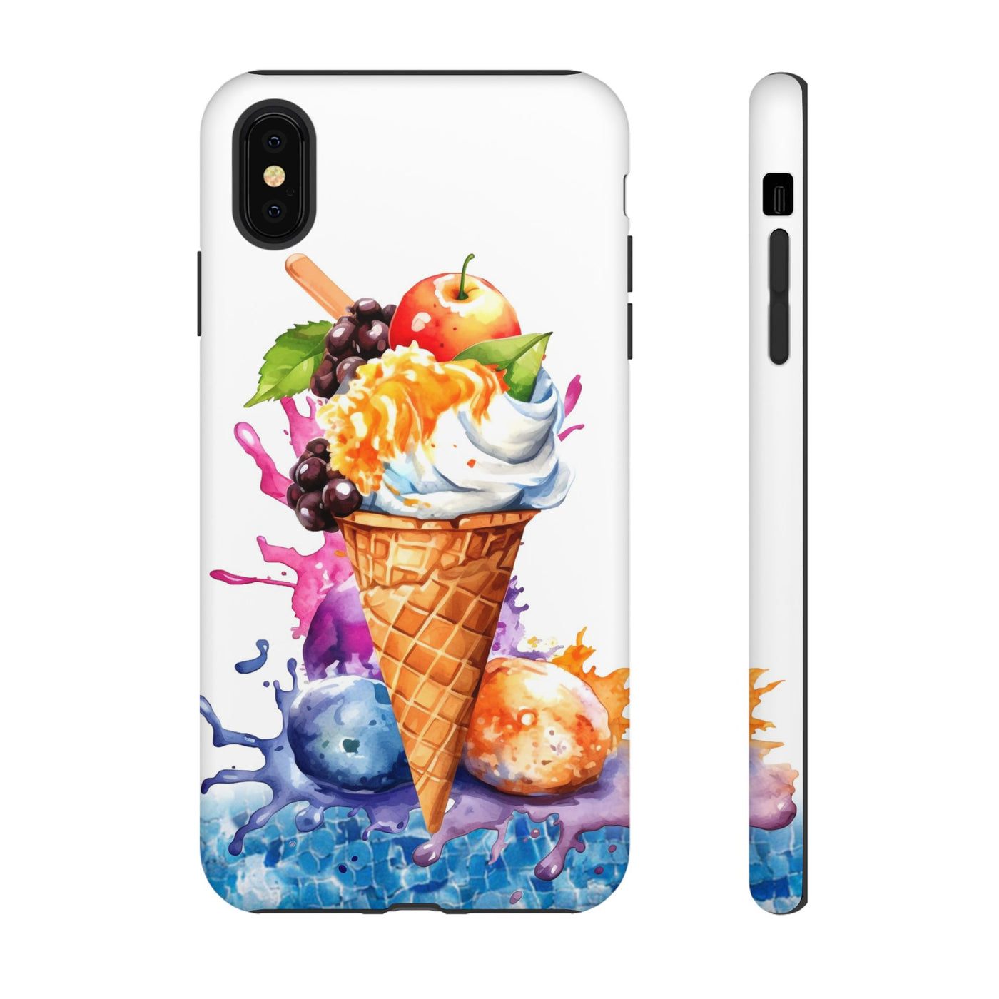 Impact Resistant, Summer Ice Cream Cone, Cute Phone Cases for Samsung S24, S23, S22, S21, IPhone 15 pro Iphone 14 pro Iphone 13 IPhone 12 Iphone 11