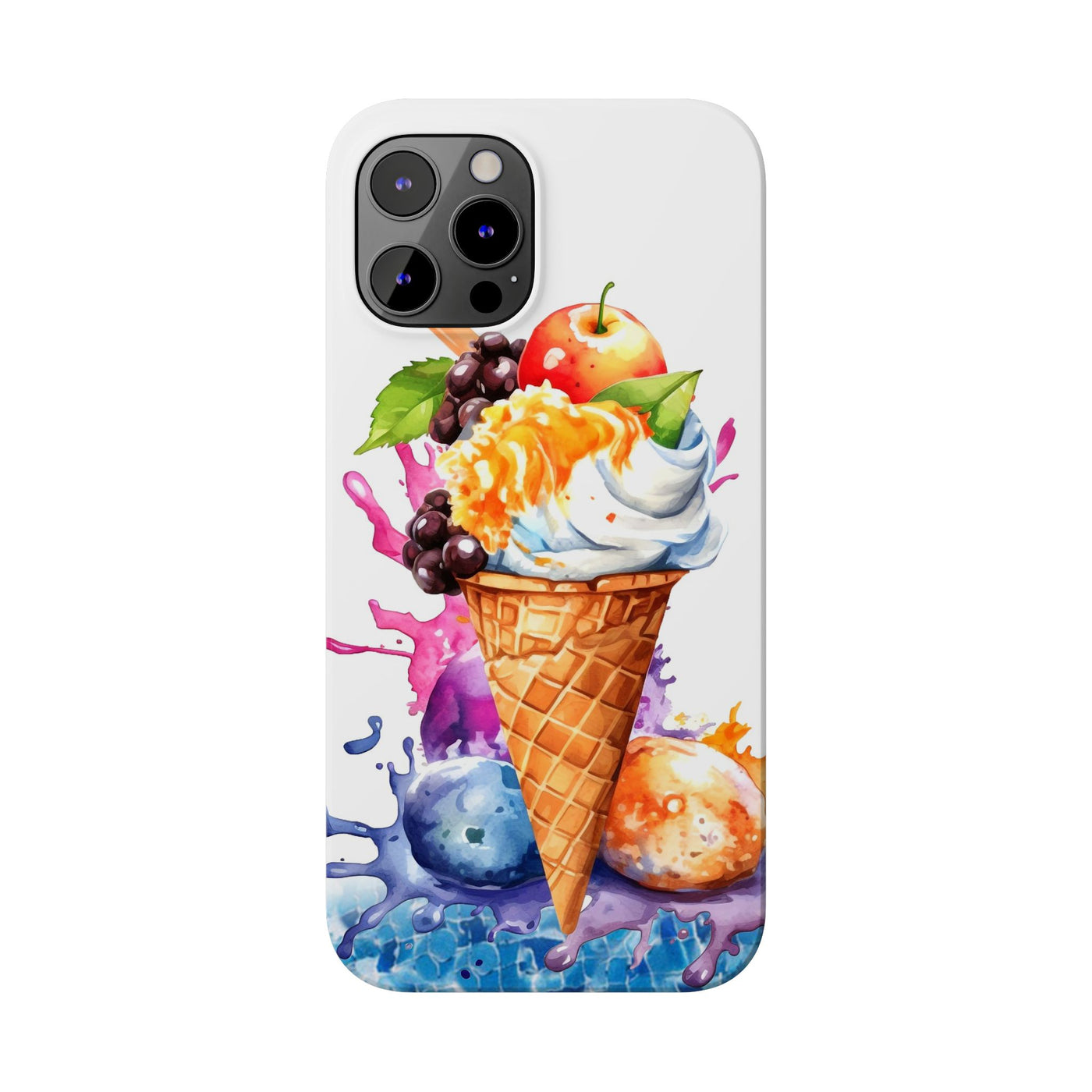 Summer Ice Cream Cone Slim Cute Phone Cases for Iphone  | iPhone 15 Case | iPhone 15 Pro Max Case, Iphone 14, Iphone 14 Pro Max, Iphone 13