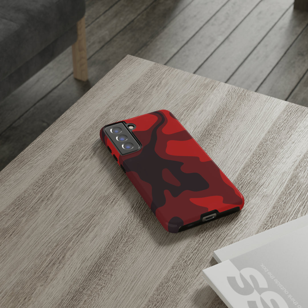 Cute Phone Case | Cool Camouflage Red Black Samsung Phone Case | Galaxy S23 Case, S22 Case, S21, S20 | 2 Layered Case - Studio40ParkLane